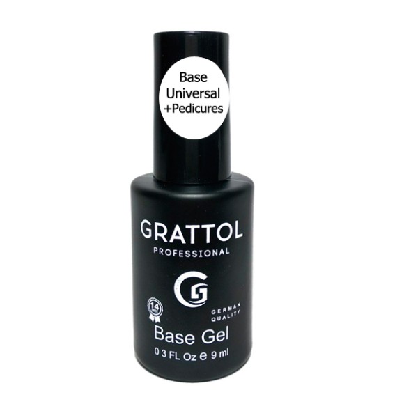 ( 9 мл ) База Каучуковая для гель-лака Grattol Rubber Base Universal+Pedicures