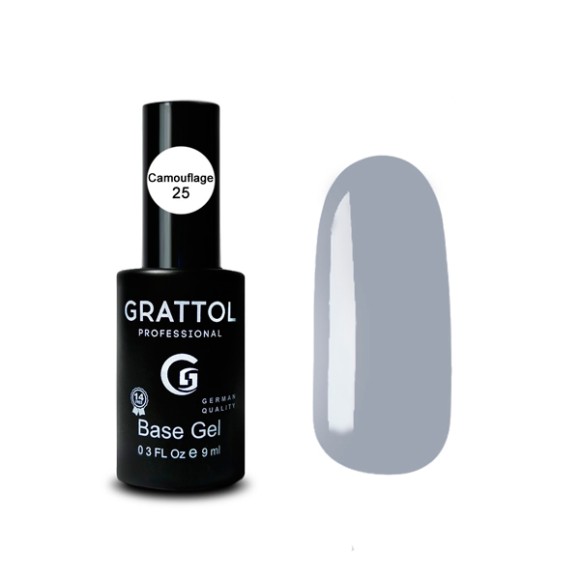 Camouflage 25  9ml Камуфлирующая база для гель-лака Grattol Rubber Base