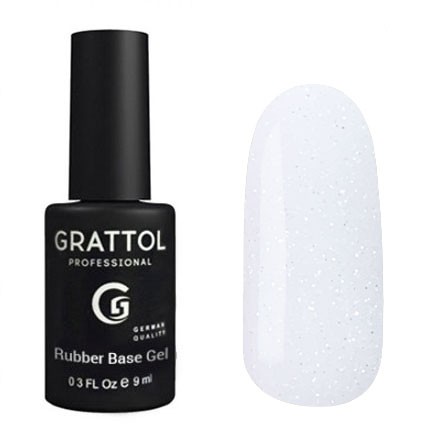 Glitter 01  9ml Каучуковая база для гель-лака Grattol Rubber Base Glitter No Hema