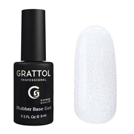 Glitter 02  9ml Каучуковая база для гель-лака Grattol Rubber Base Glitter No Hema