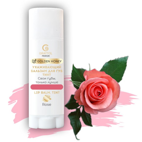 ( 5мл ) Стик-бальзам для губ "Rose" Grattol Lip balm Tint