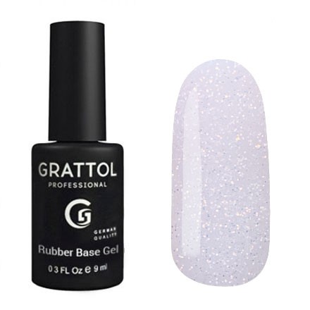 Glitter 04  9ml Каучуковая база для гель-лака Grattol Rubber Base Glitter No Hema