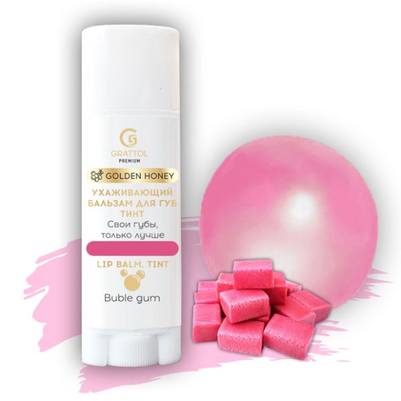 ( 5мл ) Стик-бальзам для губ "Buble gum" Grattol Lip balm Tint