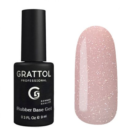 Glitter 06  9ml Каучуковая база для гель-лака Grattol Rubber Base Glitter No Hema