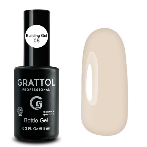 ( 9мл ) Гель для наращивания во флаконе с кистью Grattol Gel Bottle 06