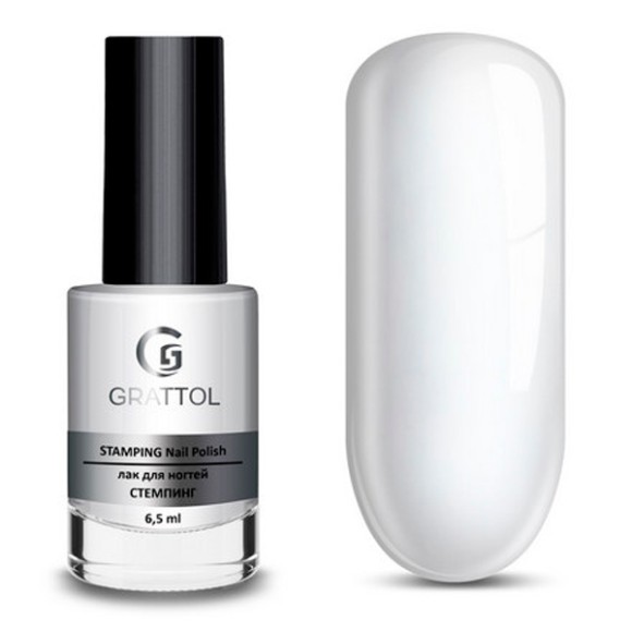 Лак для стемпинга Grattol 01 White, 6,5 мл