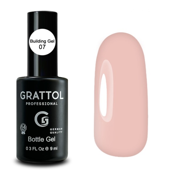( 9мл ) Гель для наращивания во флаконе с кистью Grattol Gel Bottle 07