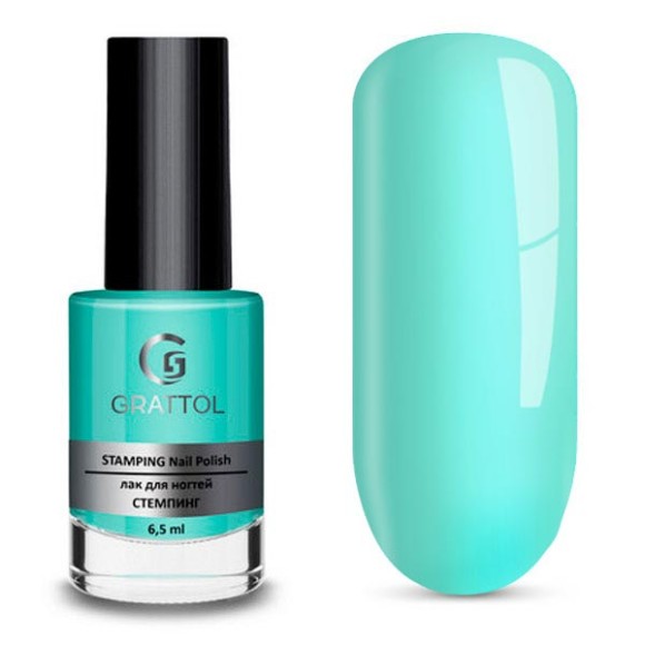 Лак для стемпинга Grattol 08 Mint, 6,5 мл