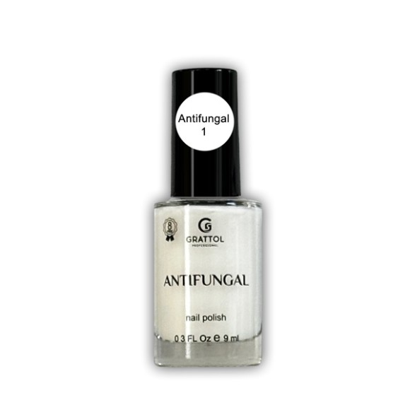 Grattol Antifungal Nail Polish 01. Лак для ногтей без лампы. 9 мл.