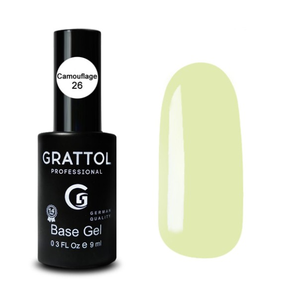 Camouflage 26  9ml Камуфлирующая база для гель-лака Grattol Rubber Base