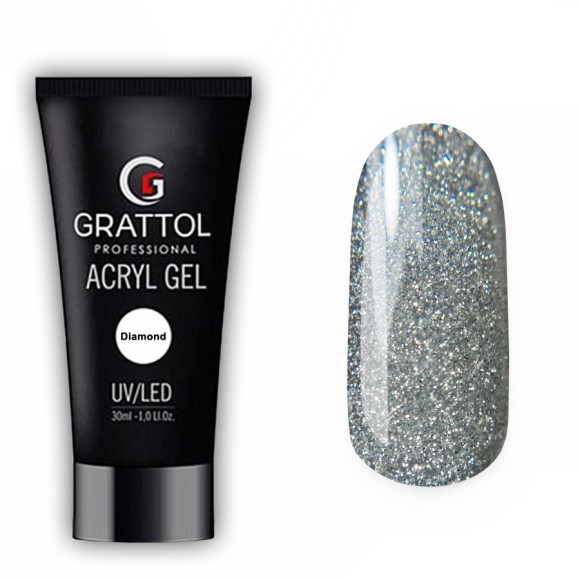 Акрил-гель Grattol Acryl Gel Diamond Reflective, 30 мл