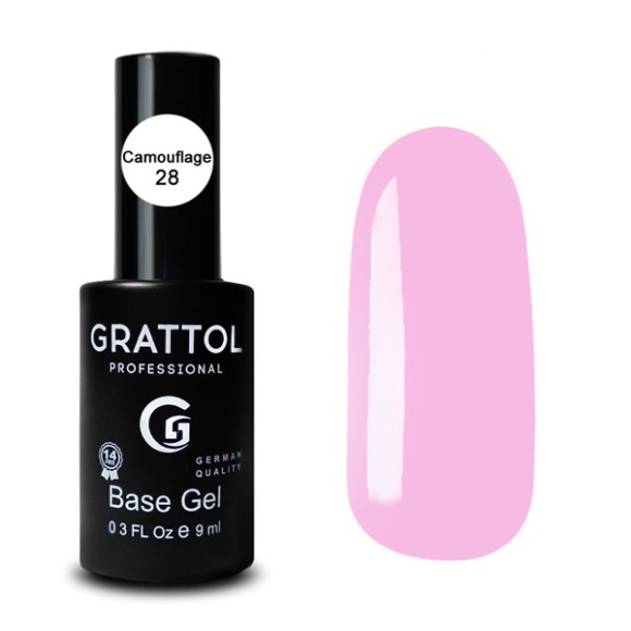 Camouflage 28  9ml Камуфлирующая база для гель-лака Grattol Rubber Base