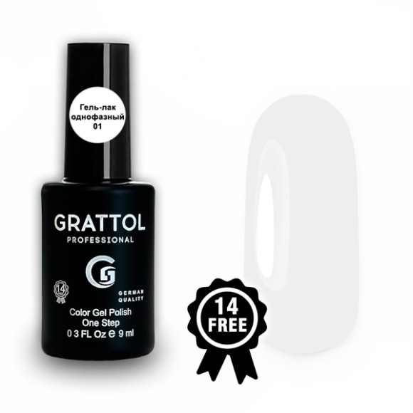 Гель-лак Grattol One Step 01, 9мл