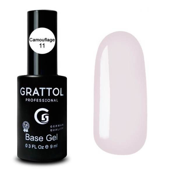Camouflage 11  9ml Камуфлирующая база для гель-лака Grattol Rubber Base