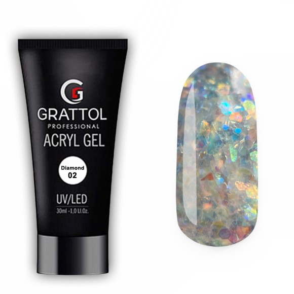 Акрил-гель Grattol Acryl Gel Diamond 2, 30 мл