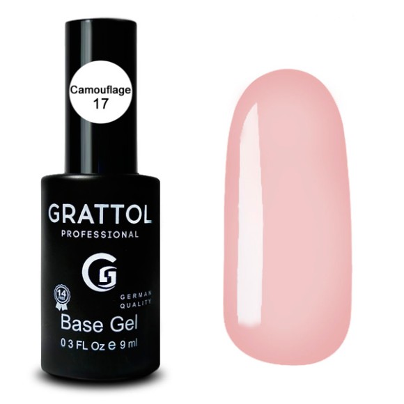 Camouflage 17  9ml Камуфлирующая база для гель-лака Grattol Rubber Base