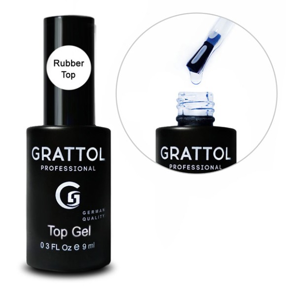 ( 9 мл ) Топ каучуковый для гель-лака с липким слоем Grattol Rubber Top Gel